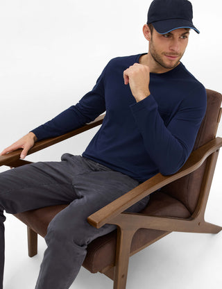 BRAX TIMON BT Longsleeve Rundhals - Midnight Navy - 70819300 27-4648-24