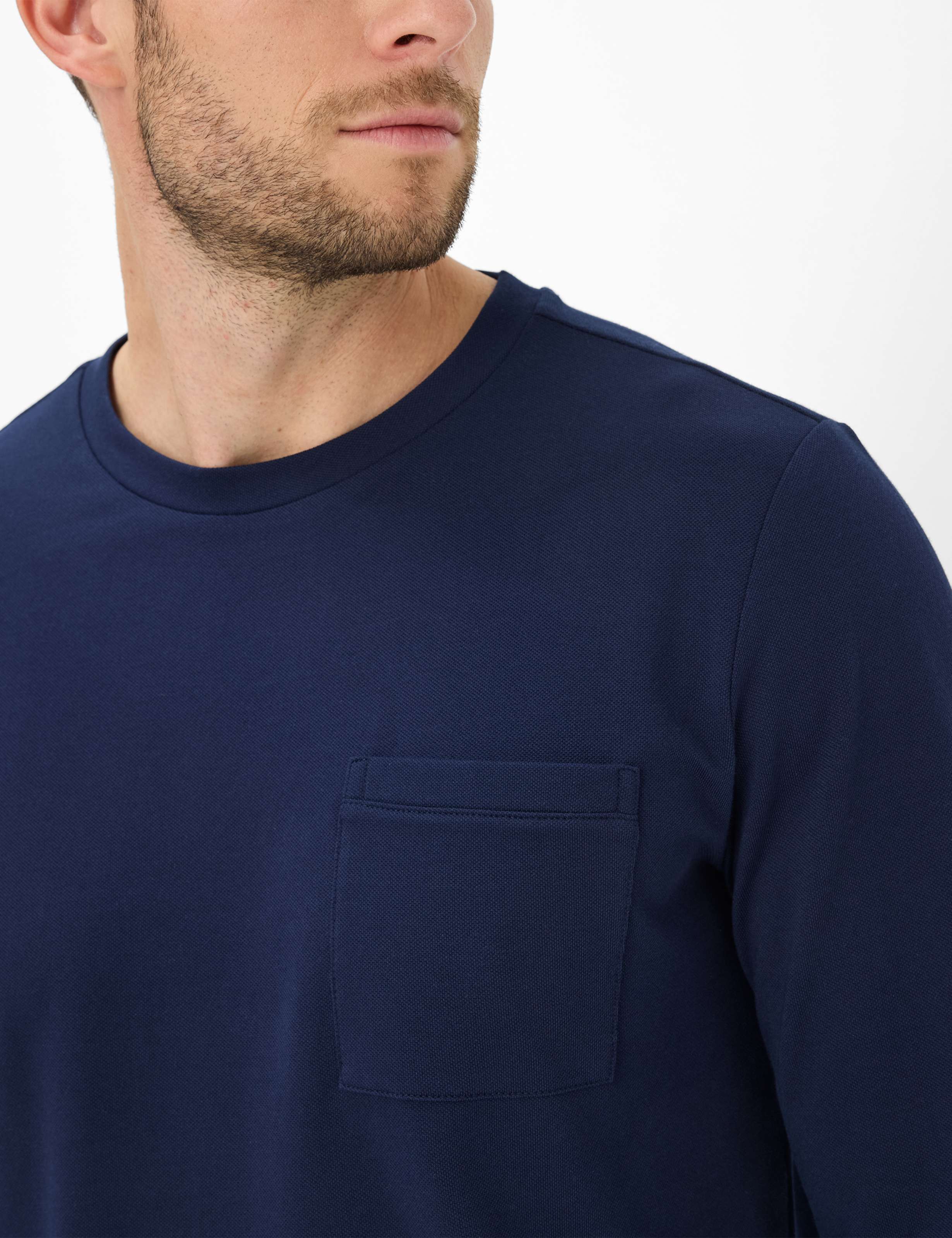 BRAX TIMON BT Longsleeve Rundhals - Midnight Navy - 70819300 27-4648-24 von BRAX