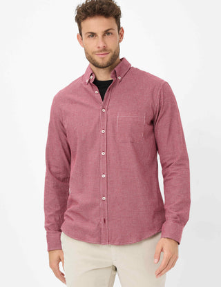 BRAX DANIEL C Langarm Hemd red wine 74418400 47-4828-42