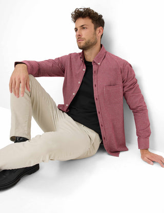 BRAX DANIEL C Langarm Hemd red wine 74418400 47-4828-42