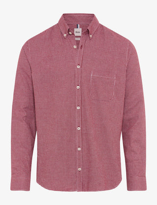 BRAX DANIEL C Langarm Hemd red wine 74418400 47-4828-42