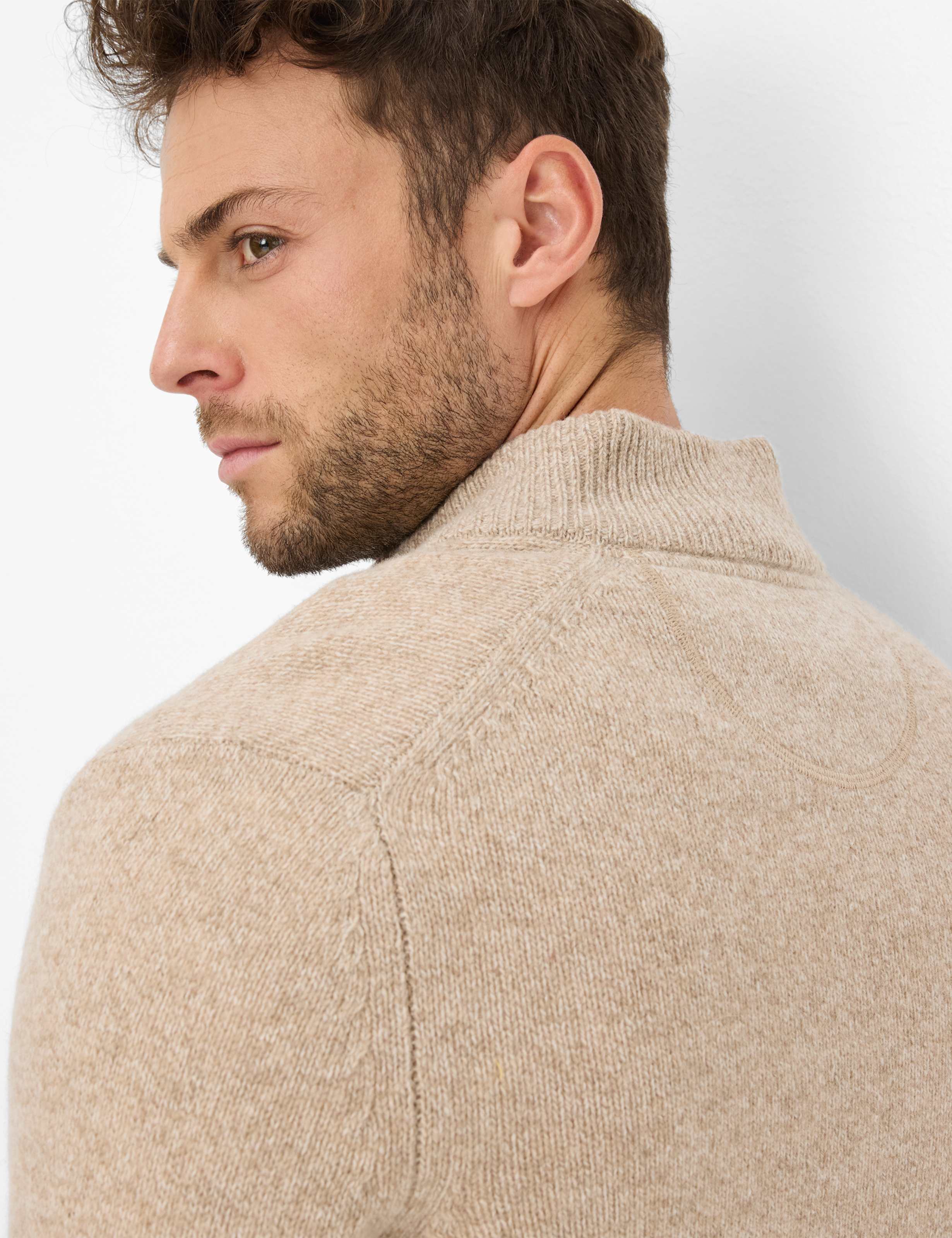 BRAX STEFFEN Langarm Pullover light camel 70133000 27-2358-59 von BRAX