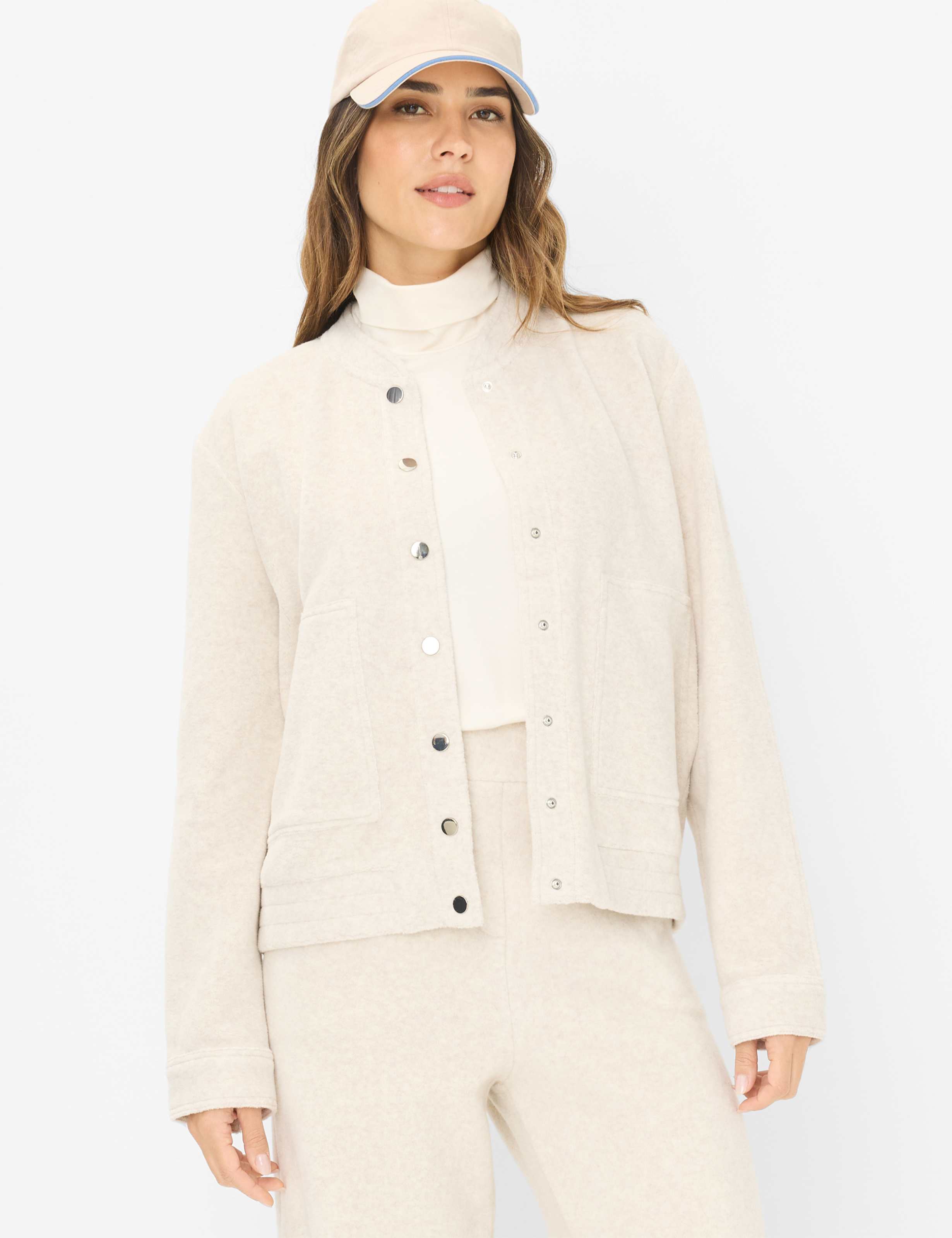 BRAX BECA.L Sweatjacke canvas - Sandstone Whisper - 90655800 37-4628-60 von BRAX