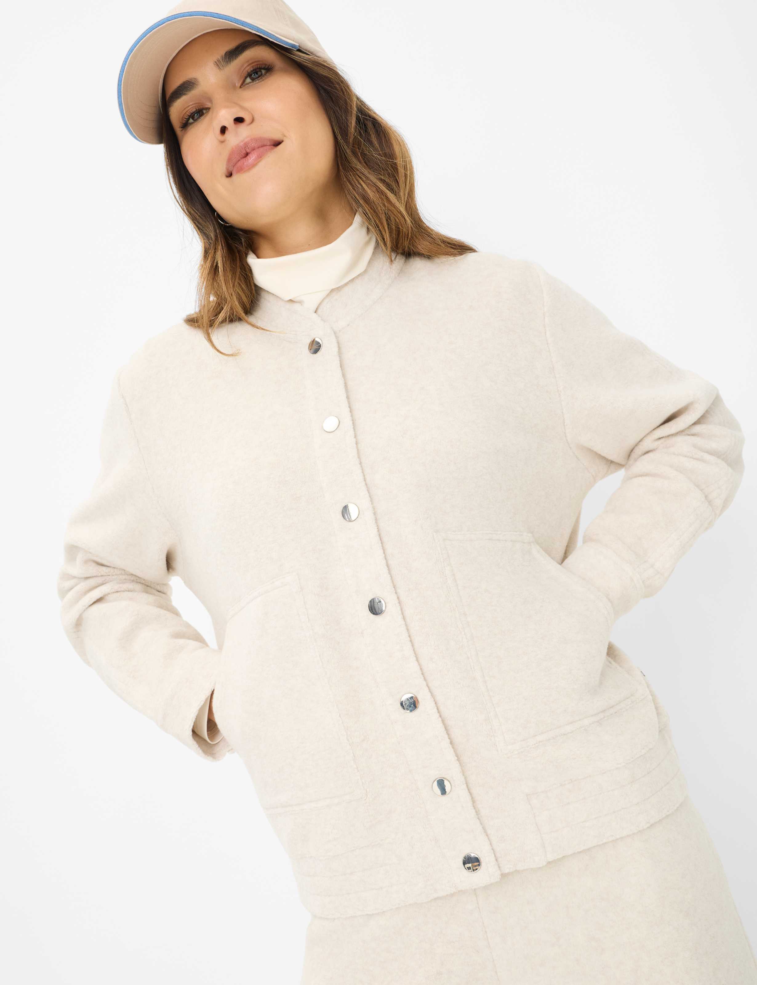 BRAX BECA.L Sweatjacke canvas - Sandstone Whisper - 90655800 37-4628-60 von BRAX