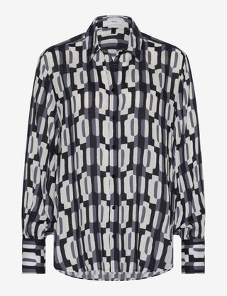 BRAX VIC Bluse - Midnight Checker Cream - 94126000 45-8638-02