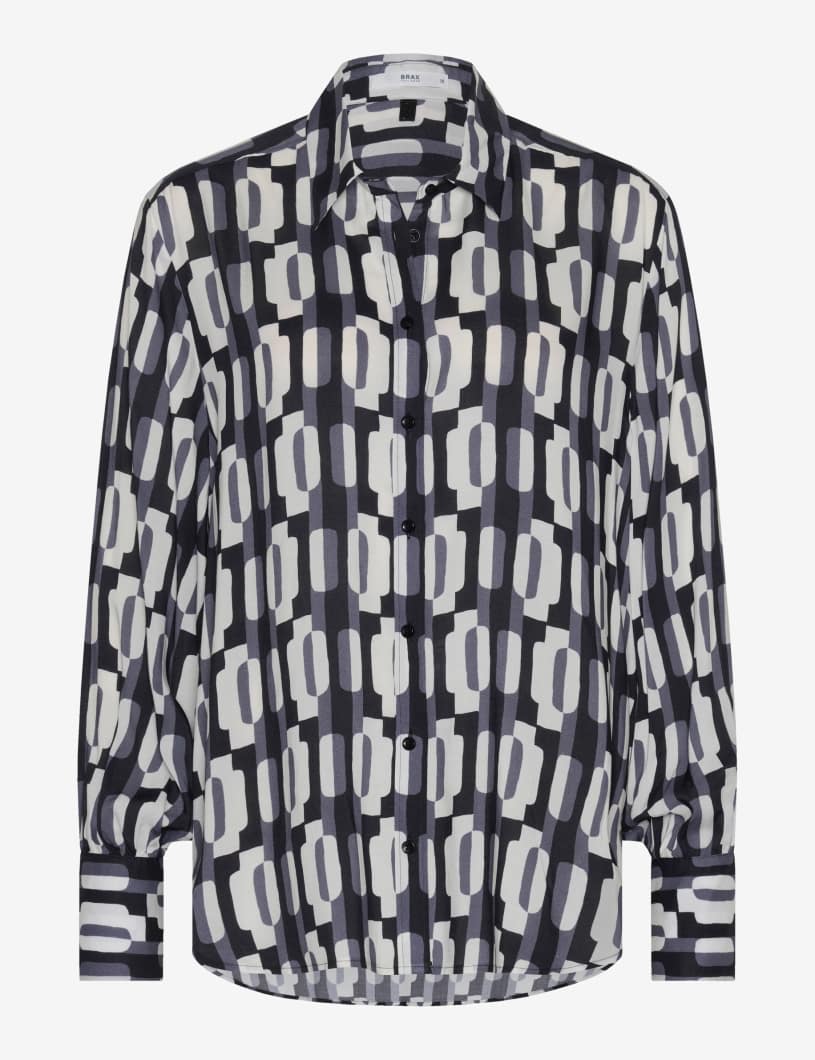 BRAX VIC Bluse - Midnight Checker Cream - 94126000 45-8638-02