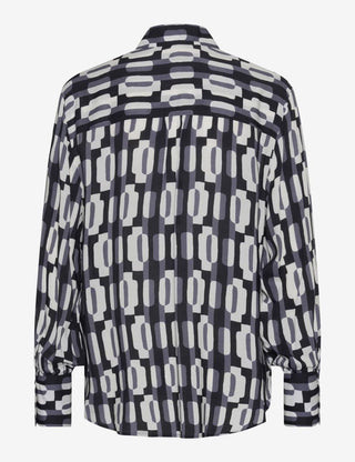 BRAX VIC Bluse - Midnight Checker Cream - 94126000 45-8638-02