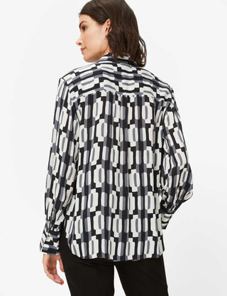 BRAX VIC Bluse - Midnight Checker Cream - 94126000 45-8638-02