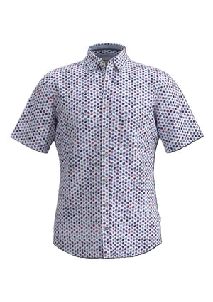 BRAX DAN P Kurzarm Hemd raspberry print 74412800 74-0080-86