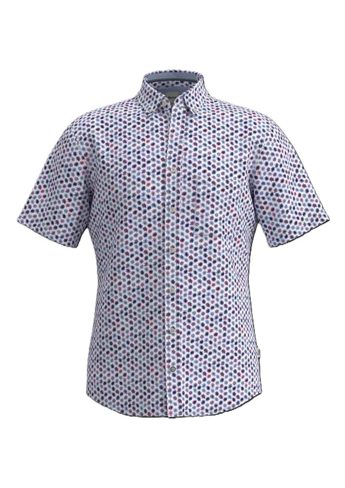 BRAX DAN P Kurzarm Hemd raspberry print 74412800 74-0080-86