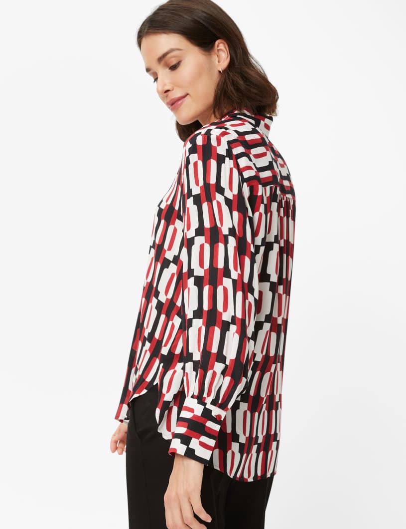 BRAX VIC Langarm Bluse - Red Tango Mix - 94126000 45-8638-42 von BRAX