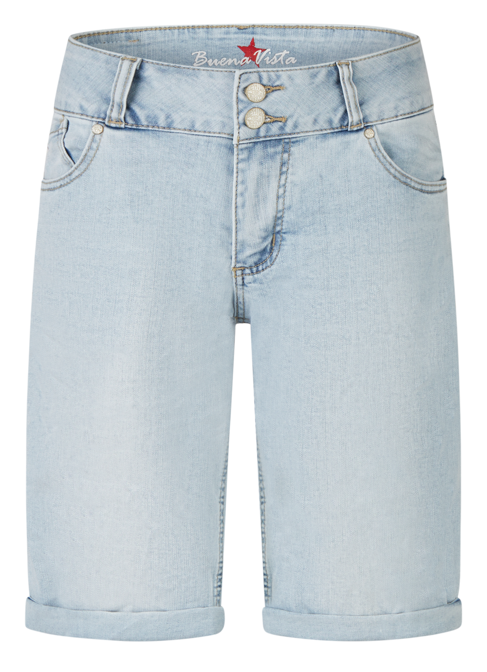 BUENA VISTA TUMMYLESS SHORT light indigo BV B5777 369.8070 - Stretch Denim von Buena Vista
