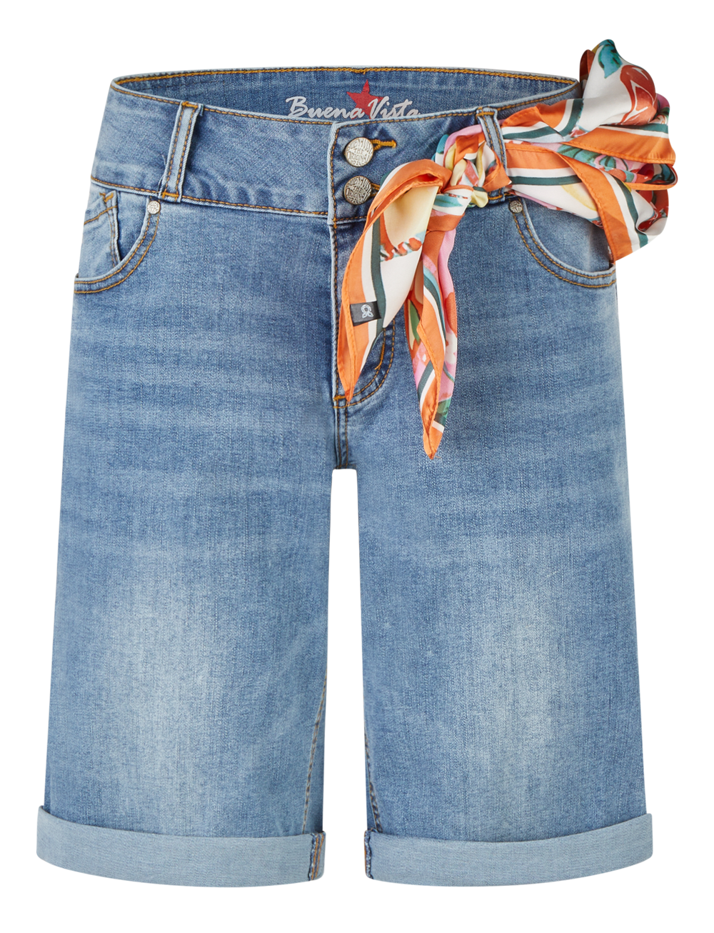 BUENA VISTA TUMMYLESS SHORT bright denim BV B5777 410 T.4478 - Stretch Denim von Buena Vista
