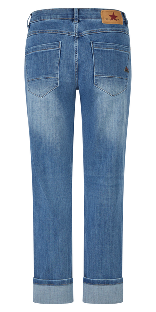 BUENA VISTA ANNA C STRAIGHT 7/8 ocean blue BV B5859 355 T.4503 - Stretch Denim