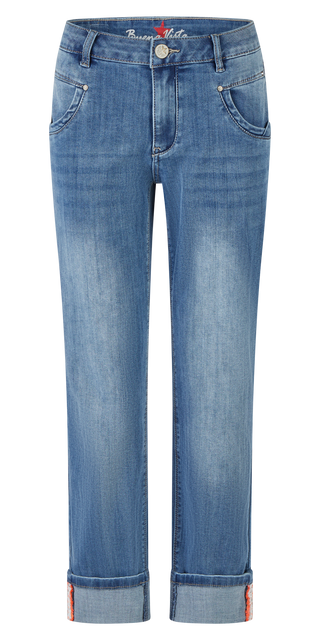 BUENA VISTA ANNA C STRAIGHT 7/8 ocean blue BV B5859 355 T.4503 - Stretch Denim
