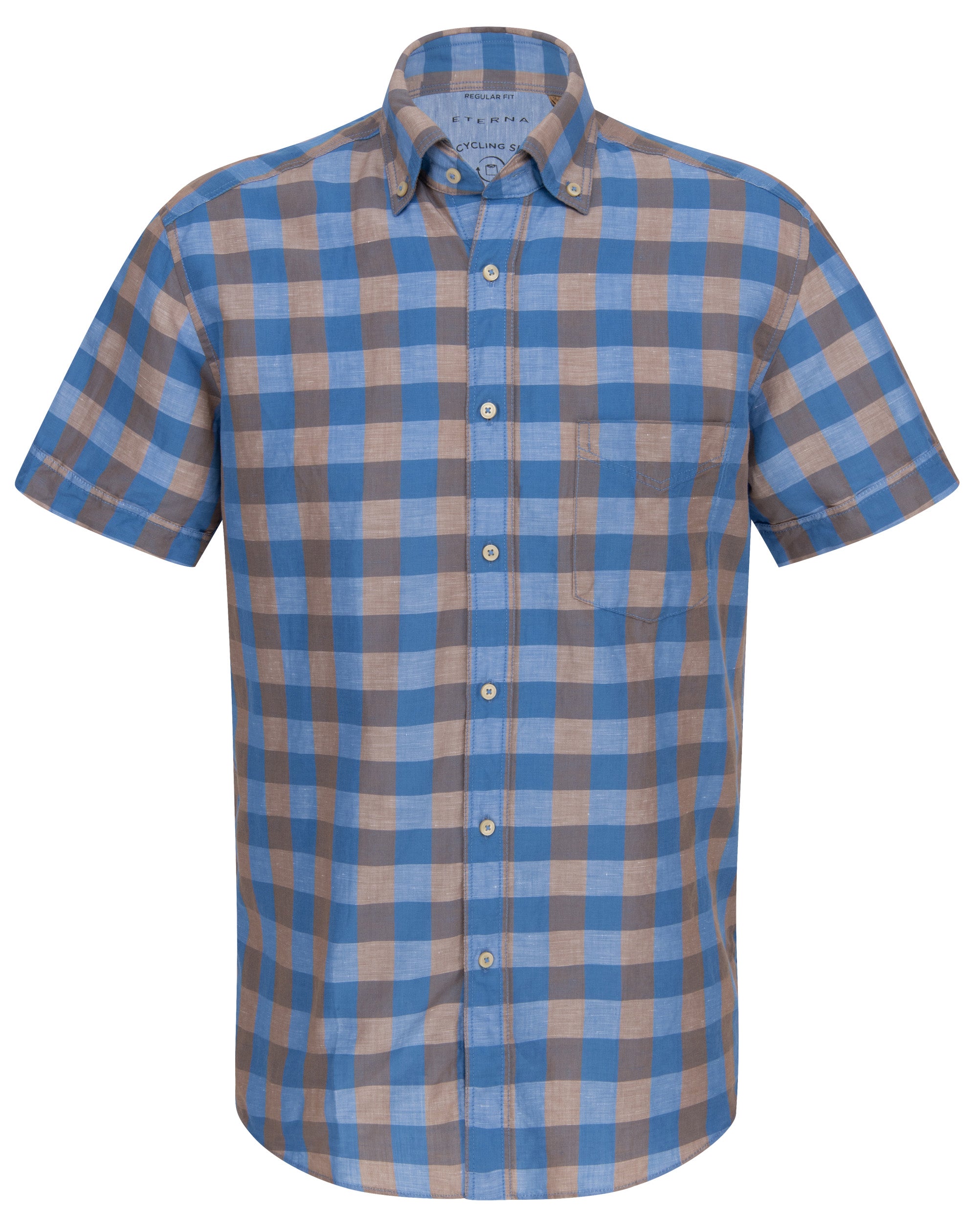 ETERNA REGULAR FIT UPCYCLING SHIRT - Meadowstone Blue - 2453-14-WS9B