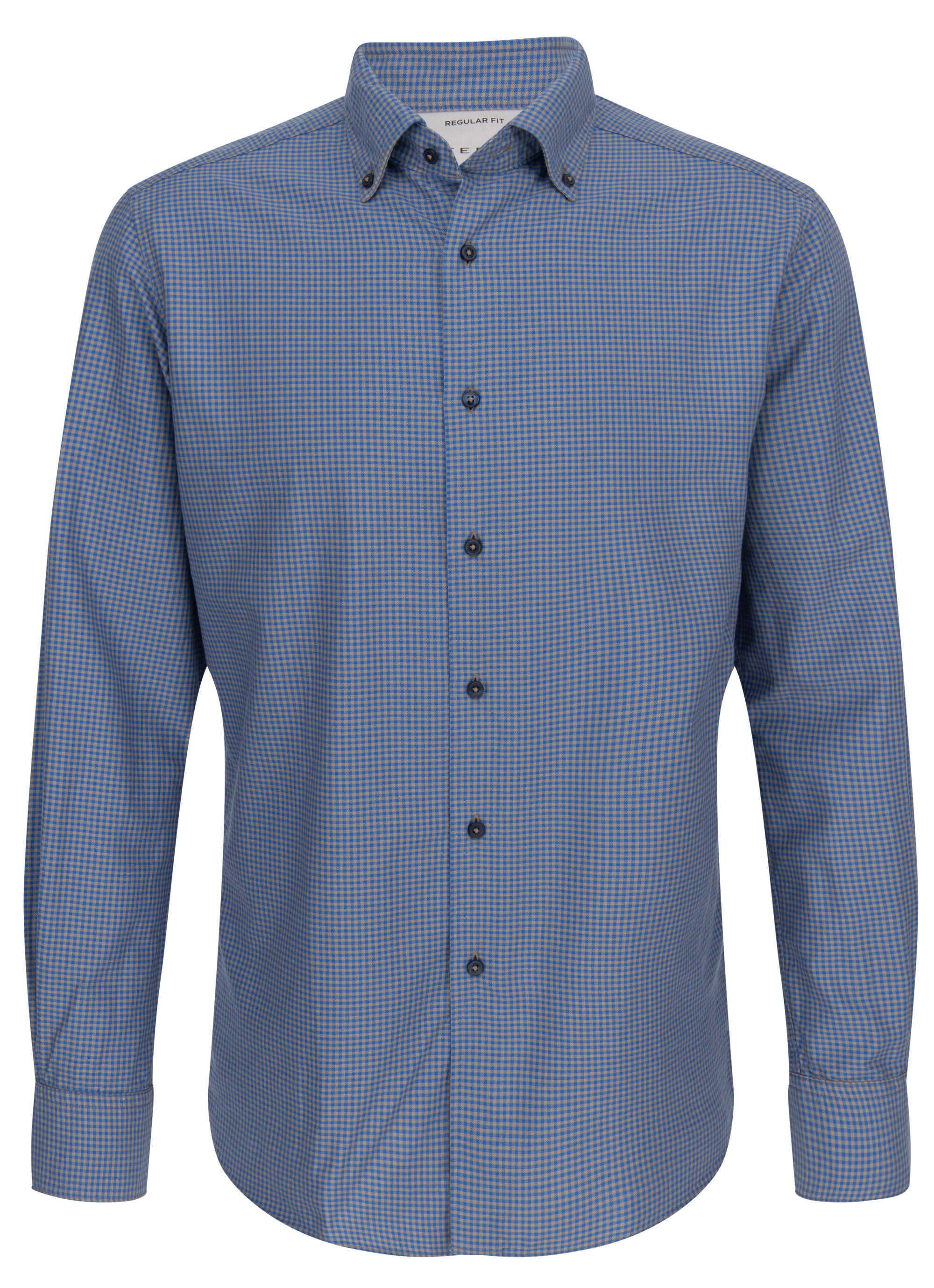 ETERNA REGULAR FIT UPCYCLING SHIRT - Blue Spruce Check - 2425-15-VS74