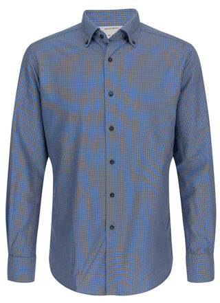 ETERNA REGULAR FIT UPCYCLING SHIRT - Blue Spruce Check - 2425-15-VS74