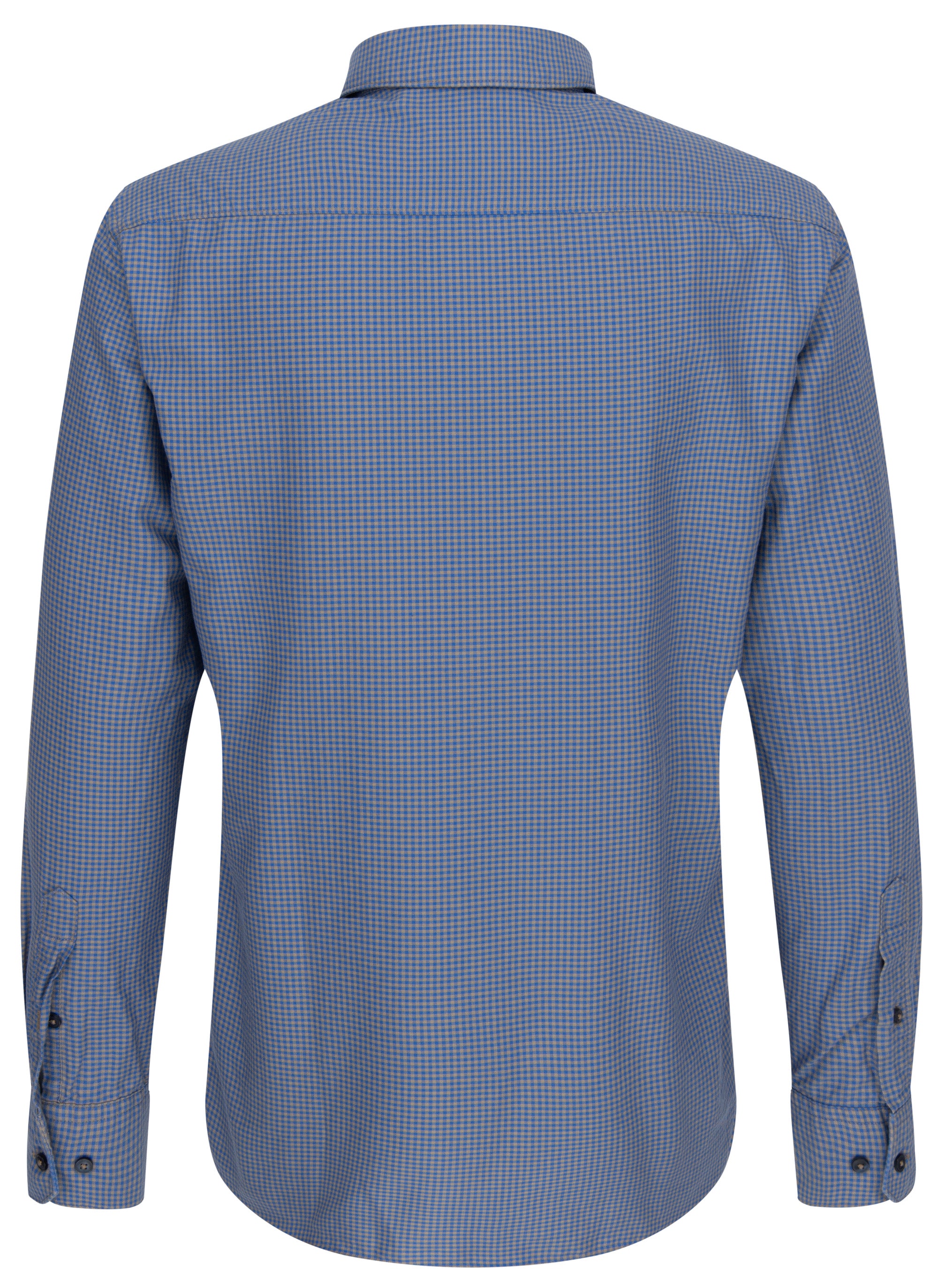 ETERNA REGULAR FIT UPCYCLING SHIRT - Blue Spruce Check - 2425-15-VS74