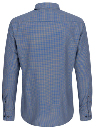 ETERNA REGULAR FIT UPCYCLING SHIRT - Blue Spruce Check - 2425-15-VS74