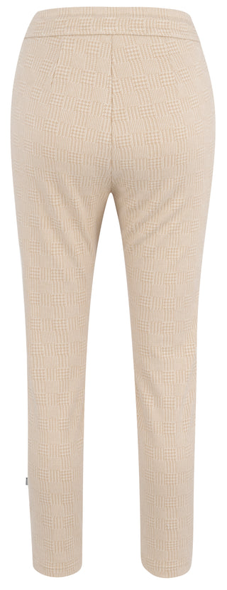 MAC EASY Jogpants - Oatmeal Check Beige - 2770-00-0114-020K