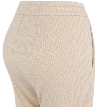 MAC EASY Jogpants - Oatmeal Check Beige - 2770-00-0114-020K