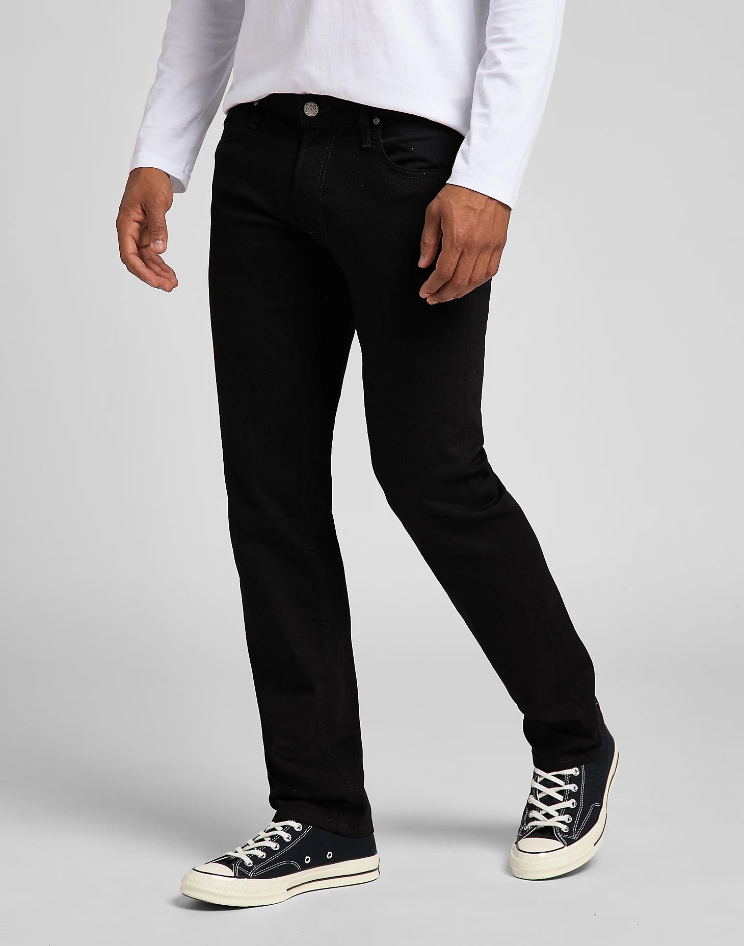 LEE DAREN ZIP FLY Straight Hose - Jet Black Denim - L707HFAE