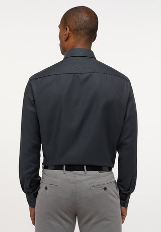 ETERNA COMFORT FIT Langarm Hemd - Midnight Herringbone - 3116-38-E169