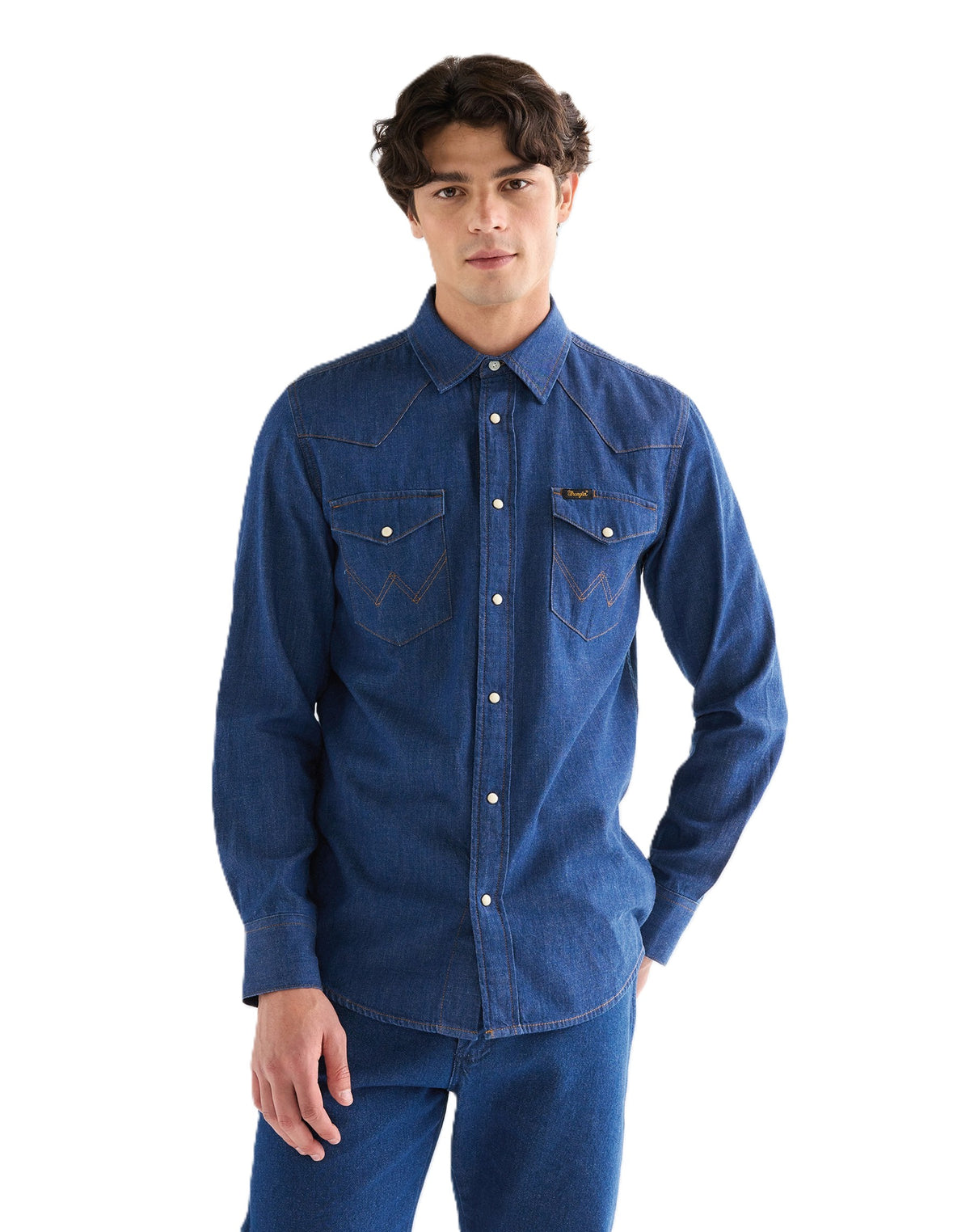 WRANGLER WESTERN SHIRT Langarm Jeanshemd - Twilight Canyon Blue - 112378124
