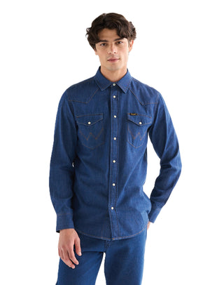WRANGLER WESTERN SHIRT Langarm Jeanshemd - Twilight Canyon Blue - 112378124