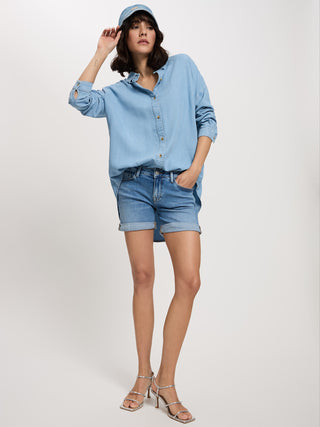 CROSS JEANS ZENA Bermuda - Coastal Mist Blue - A514-076