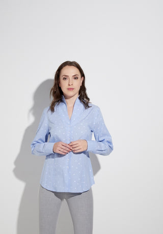 eternalangarm blouse fil coupe bleu clair blanc pointillé 5139 d775.12