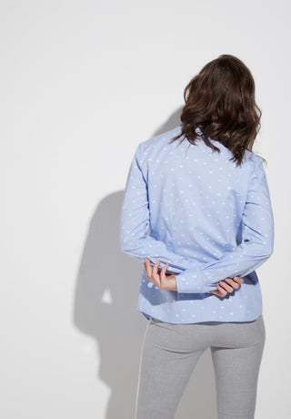 eternalangarm blouse fil coupe bleu clair blanc pointillé 5139 d775.12