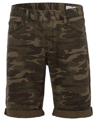 CROSS JEANS LEOM Shorts - Darkwood Camo Green - A565-072