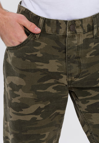 CROSS JEANS LEOM Shorts - Darkwood Camo Green - A565-072