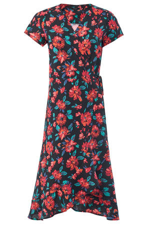 SALSA Midikleid Florales Allover - Crimson Bloom Night - 123781.0000