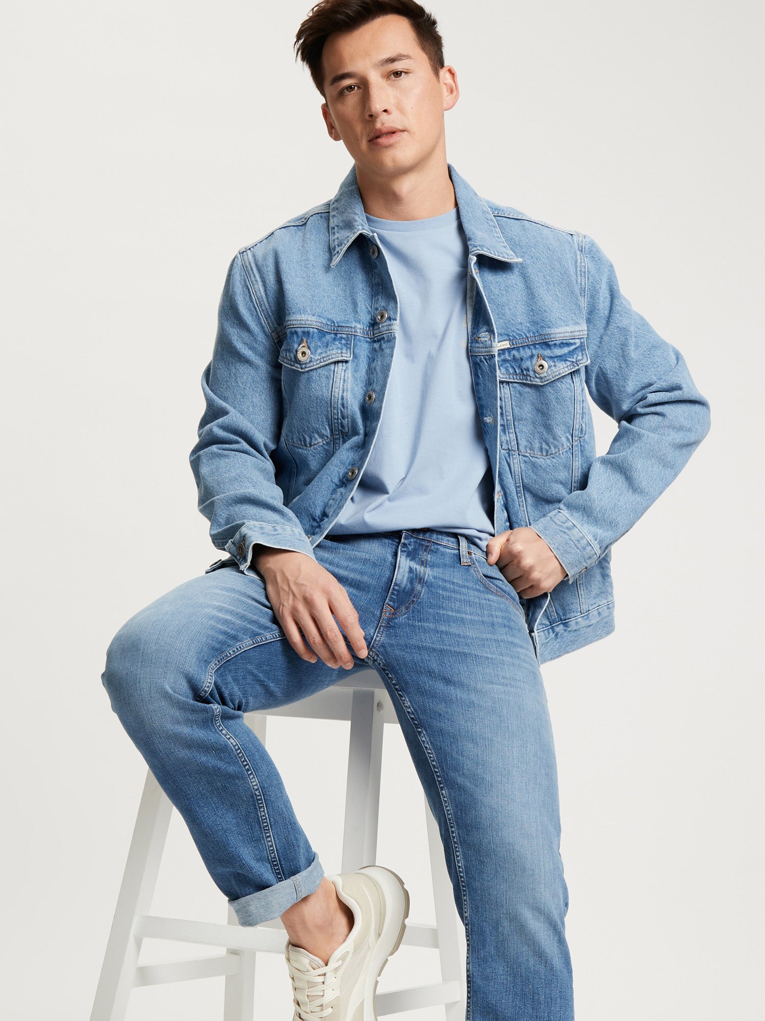 CROSS JEANS Damien Jeans - Harbor Mist Blue - E198-083 von Cross Jeans