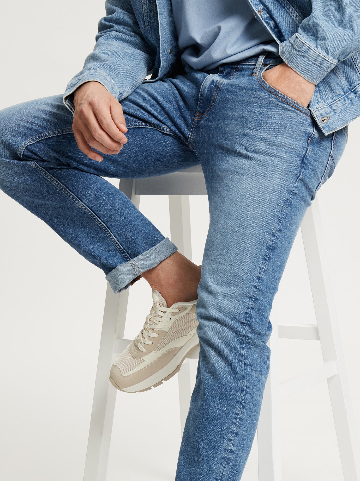 CROSS JEANS Damien Jeans - Harbor Mist Blue - E198-083 von Cross Jeans