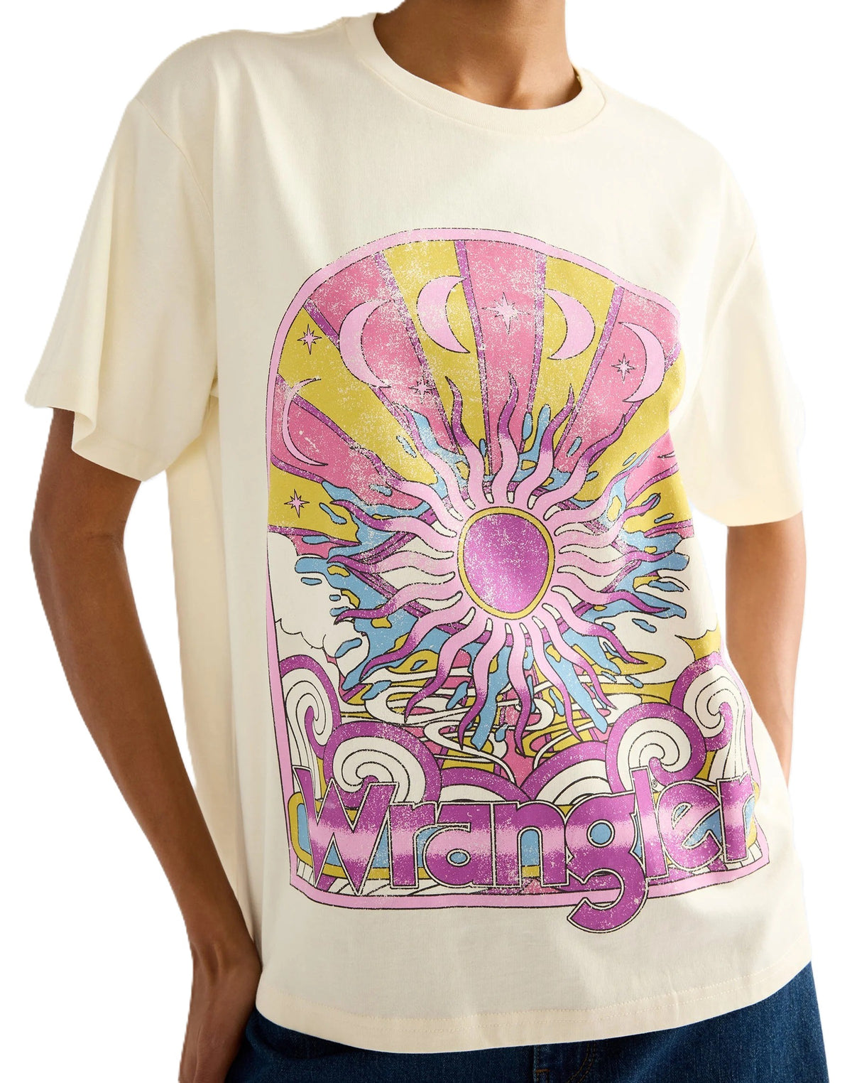 WRANGLER GIRLFRIEND TEE Kurzarm T-Shirt antique white 112386829