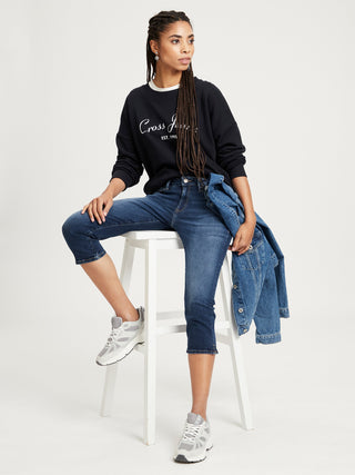 CROSS JEANS Amber Capri - Deep Indigo Wash - A548-024