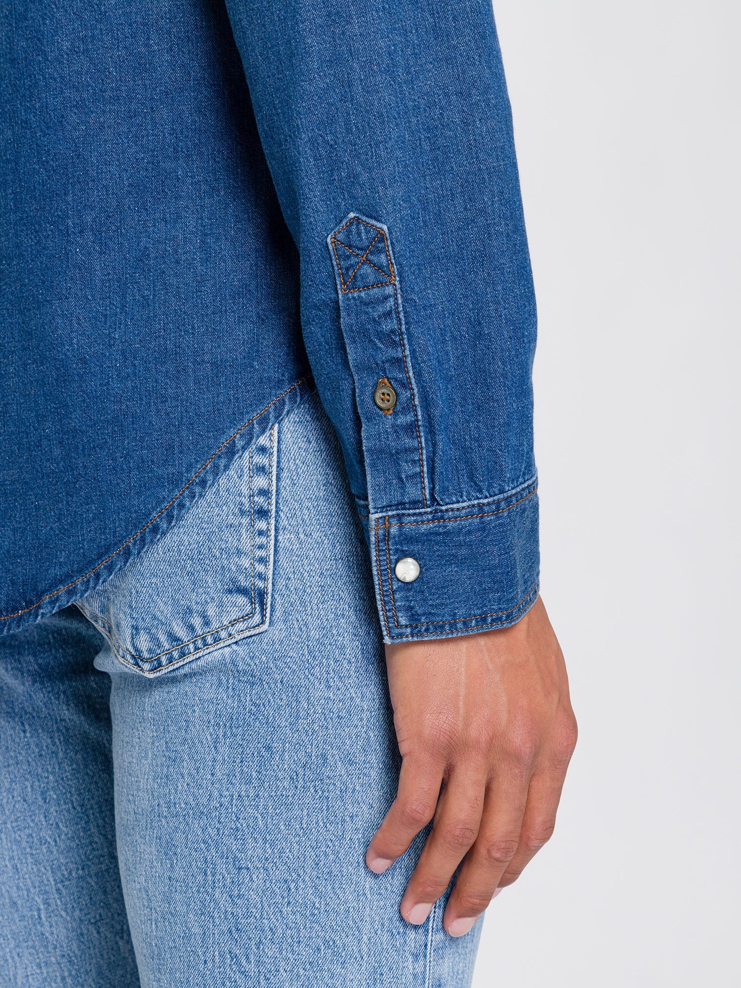 CROSS JEANS Langarm Jeanshemd - Midnight Indigo Blue - A208-067 von Cross Jeans