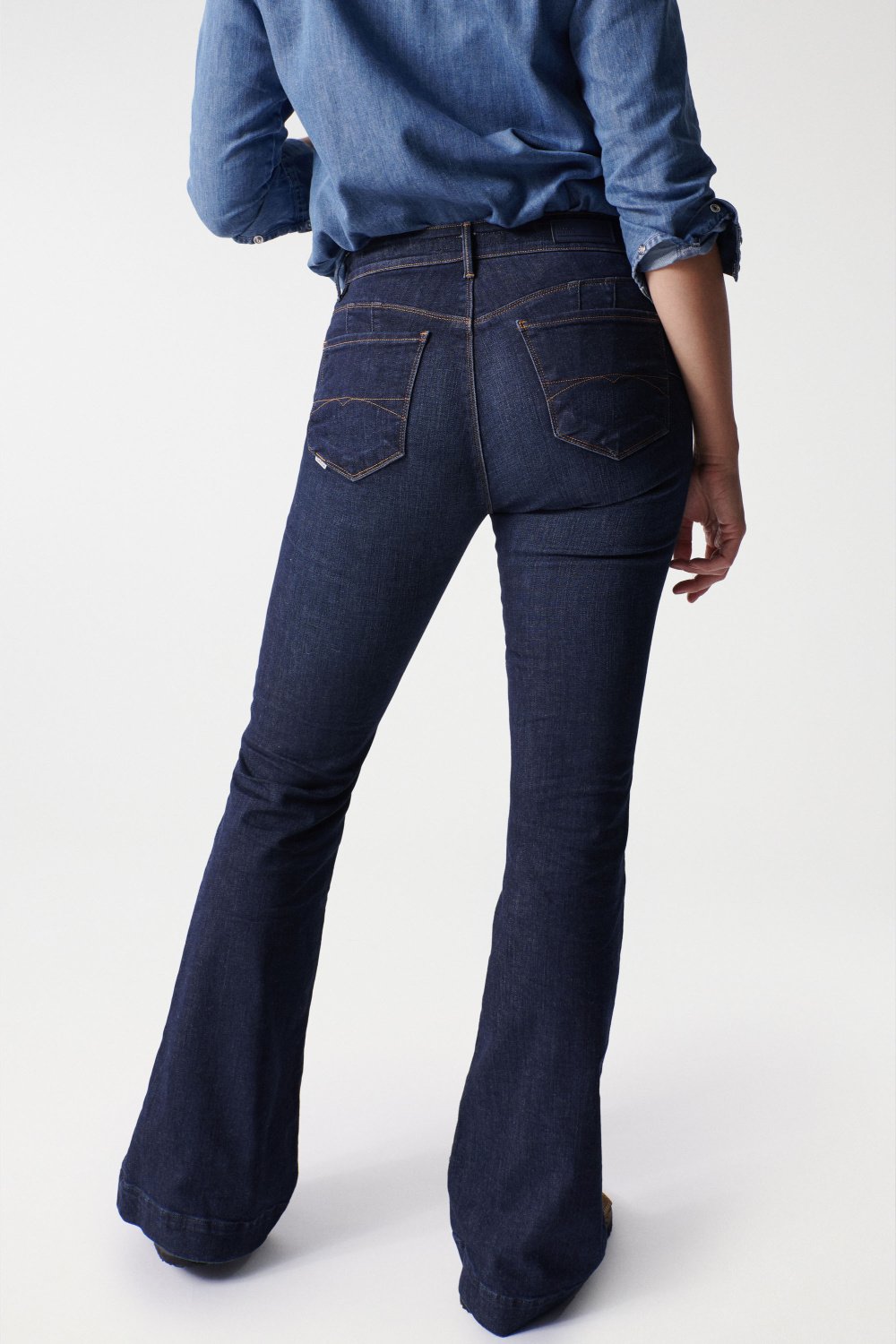SALSA Destiny Push Up Schlaghose - Midnight Indigo Navy - 21005341.0854