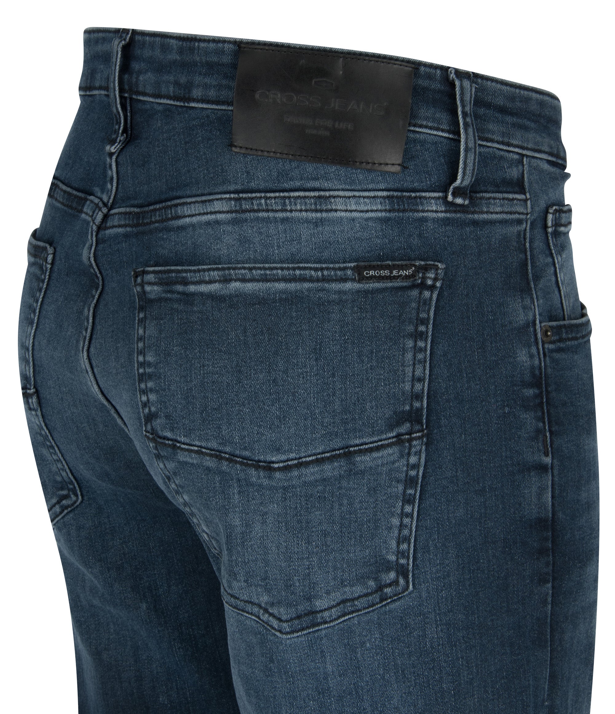 CROSS JEANS DAMIEN Five Pocket - Midnight Crincle Blue - E198-031 von Cross Jeans
