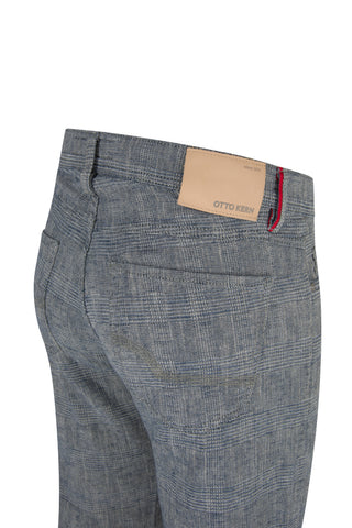 OTTO KERN JOHN Five Pocket - Grey Slate Check - 67041 4200.8600