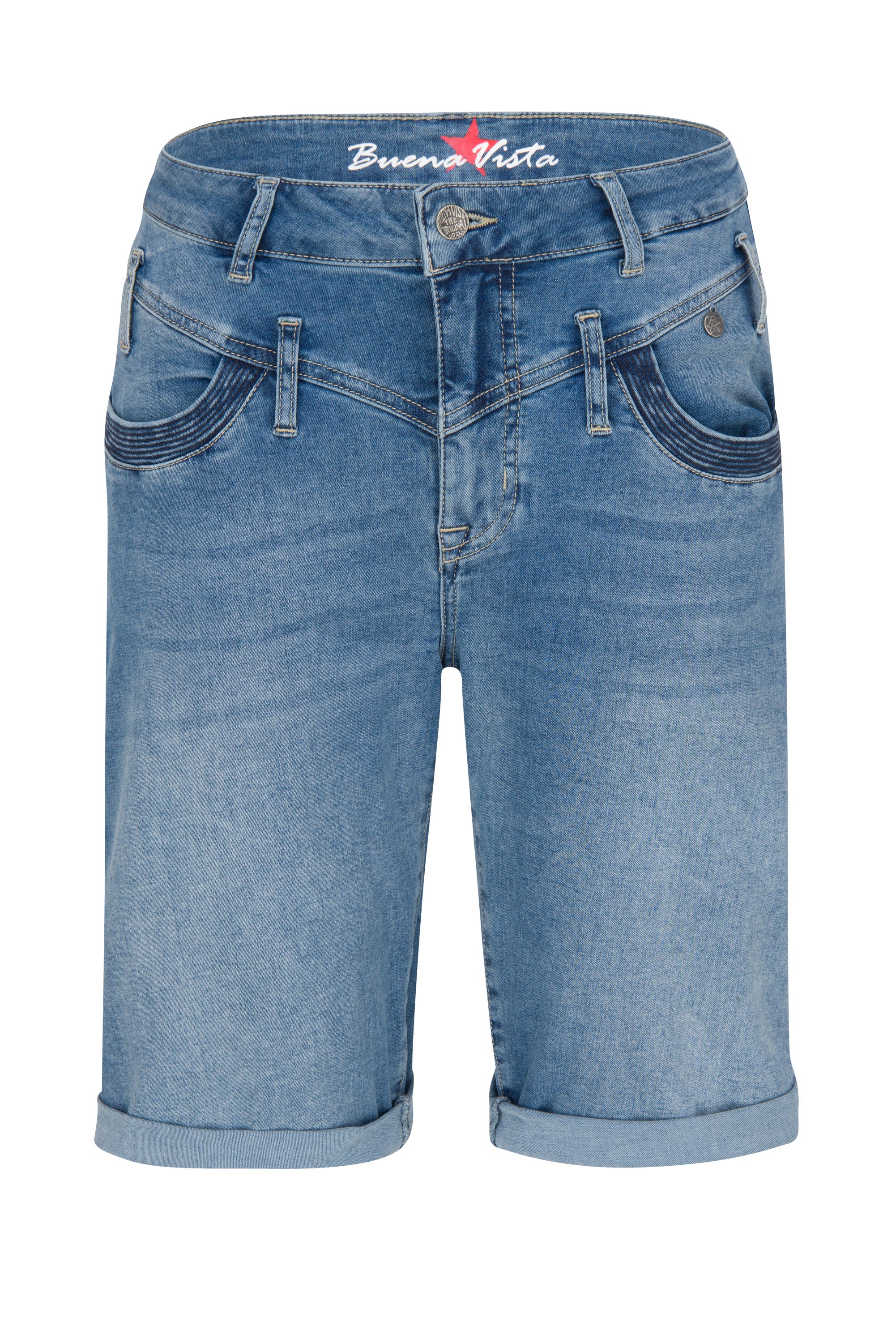 BUENA VISTA FLORIDA SHORT middle blue 2106 J5746 212.3898 - Stretch denim