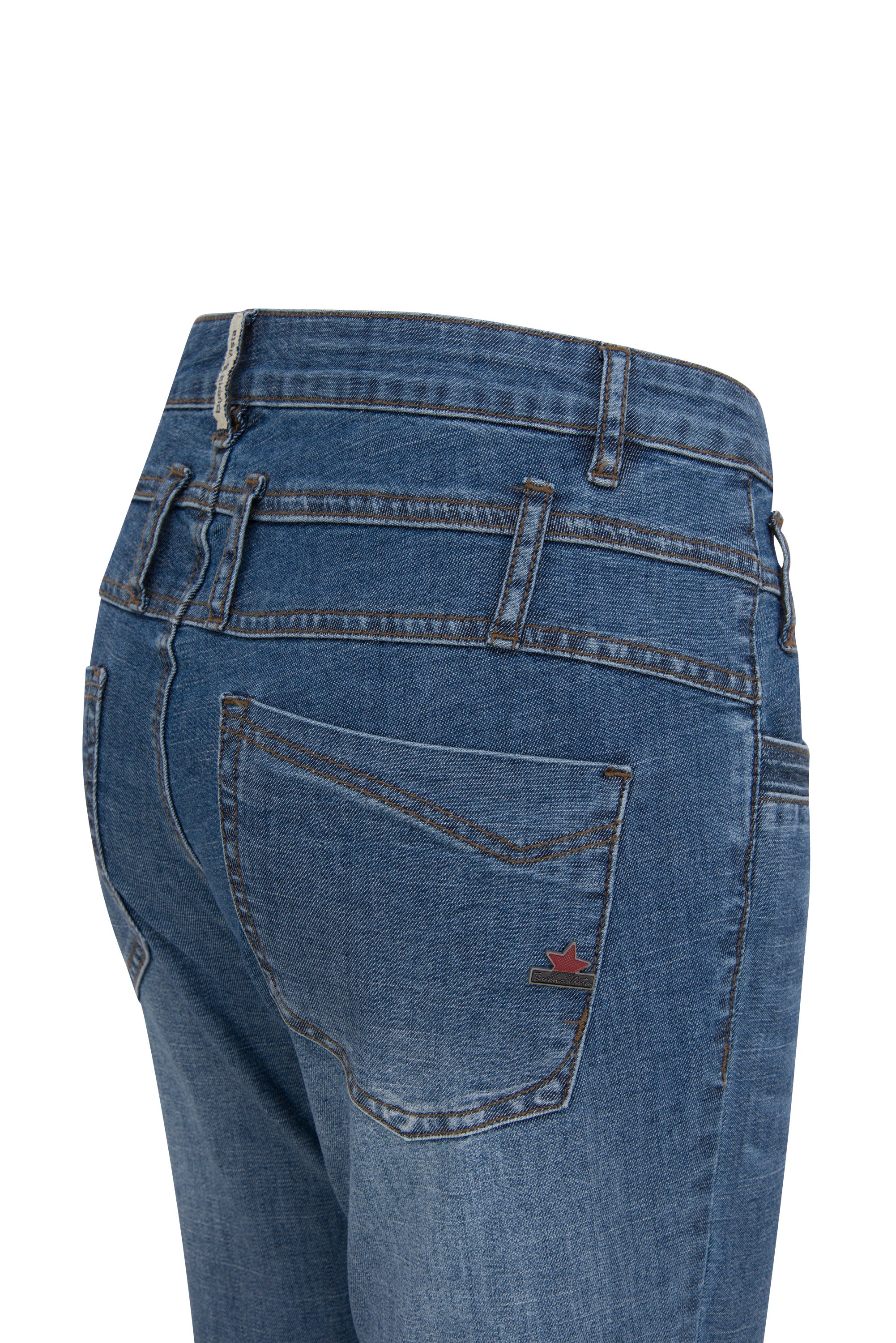 BUENA VISTA FLORIDA 7/8 frayed destroy mid blue 2107 J5744 319 O.2851 - Stretch Denim von Buena Vista