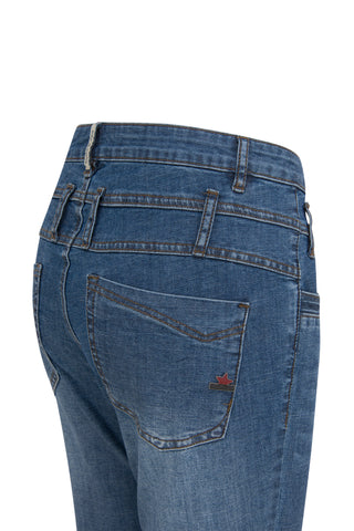 BUENA VISTA FLORIDA 7/8 frayed destroy mid blue 2107 J5744 319 O.2851 - Stretch Denim