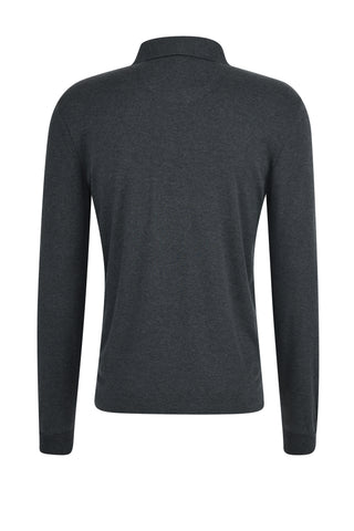PIERRE CARDIN Langarm Poloshirt - Charcoal Heather Blue - 53604 12315.2100