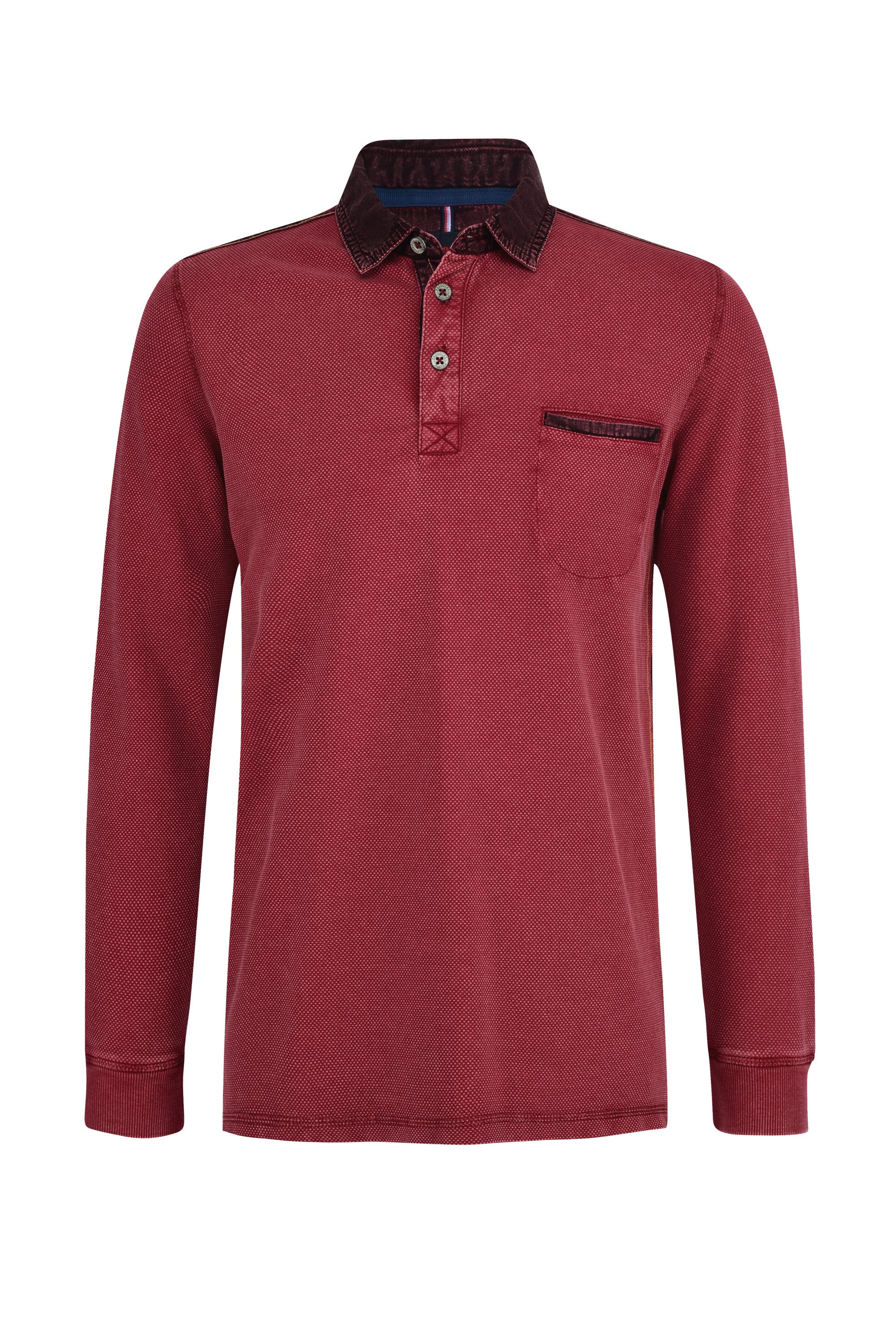 PADDOCKS Longsleeve Polo - Cranberry Burgundy - 38116 6344.1435