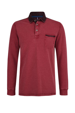 PADDOCKS Longsleeve Polo - Cranberry Burgundy - 38116 6344.1435